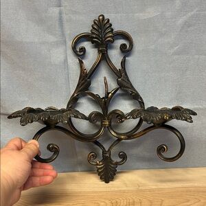 Elegant heavy Wall Sconce Two-arm  baroque style, with an antique bronze finish